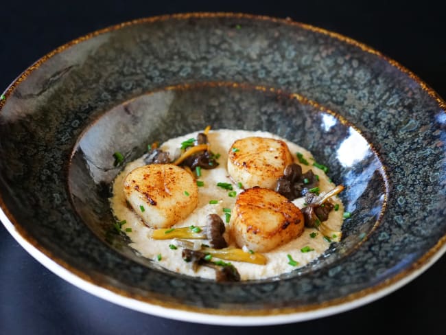 Noix de saint-jacques sautées aux champignons