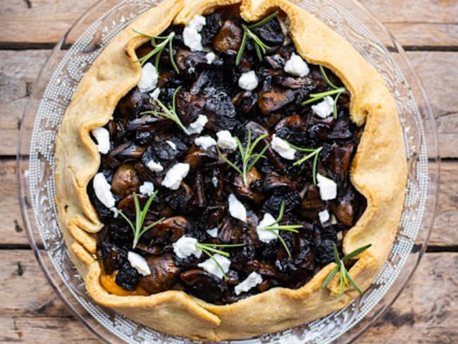 Tarte rustique aux champignons