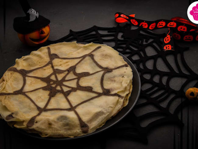 Crêpes toile d'araignée pour Halloween