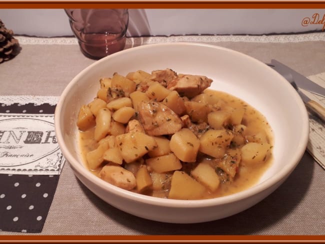 Poulet aux pommes de terre et cheddar au Cookéo