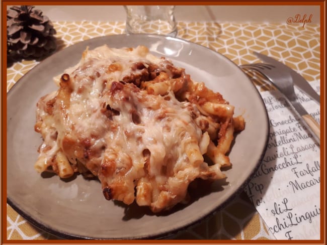 Gratin de macaroni à la bolognaise