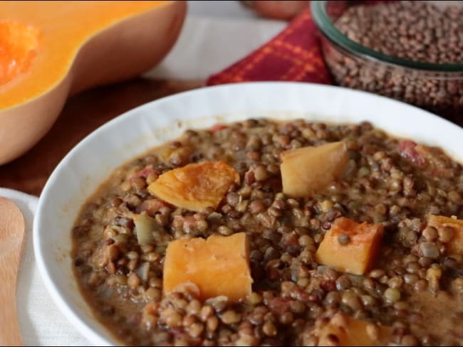 Cari de lentilles et de courge de Ricardo