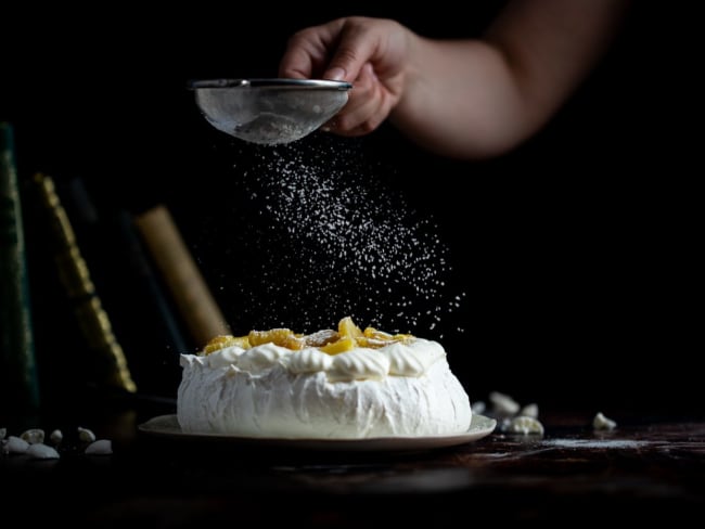 Pavlova à la rhubarbe