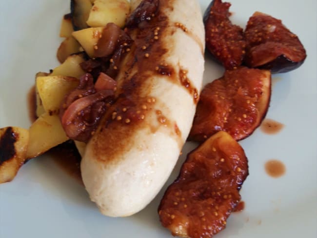 Boudin blanc aux figues et aux pommes