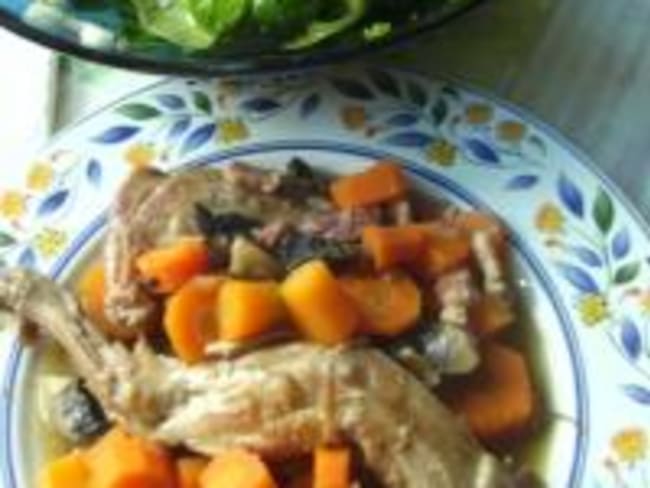 Lapin aux Carottes et aux Champignons Frais