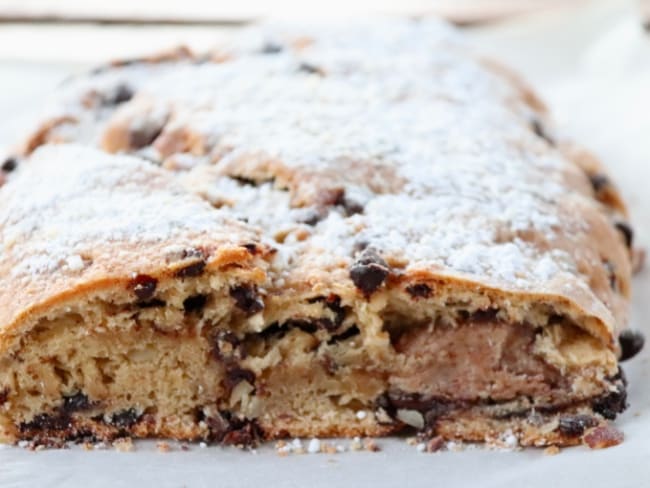 Stollen à l’amande et au chocolat