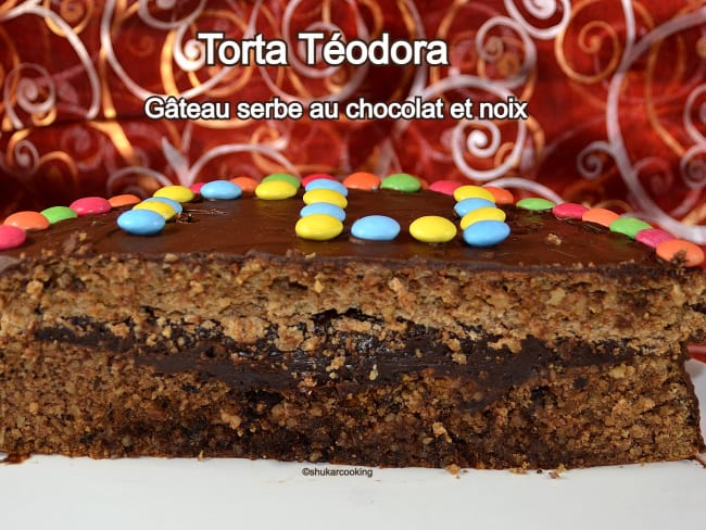 Torta Teodora. Gâteau serbe au chocolat et noix