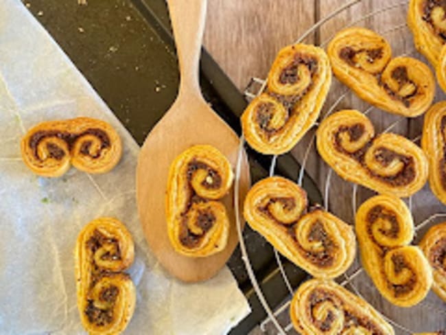 Palmiers feuilletés au pesto