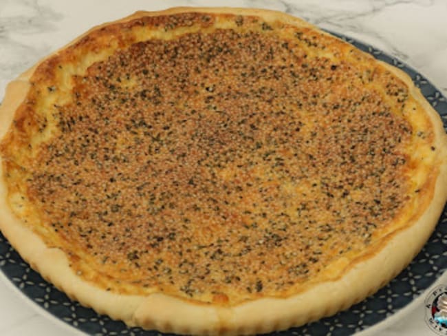 Quiche moelleuse crabe mozzarella aux graines de chanvre