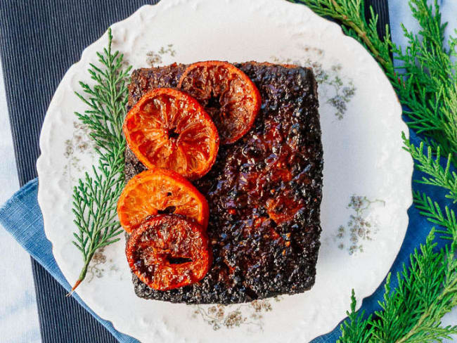 Jambon de tofu glacé à la mandarine : pour une table de Noël vegan