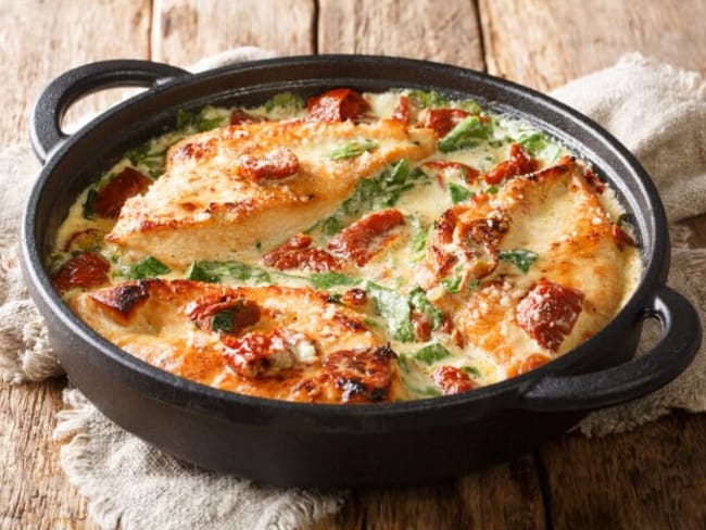 Filets de poulet à la crème de tomate