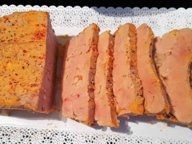 Foie gras mi-cuit en terrine au micro-onde