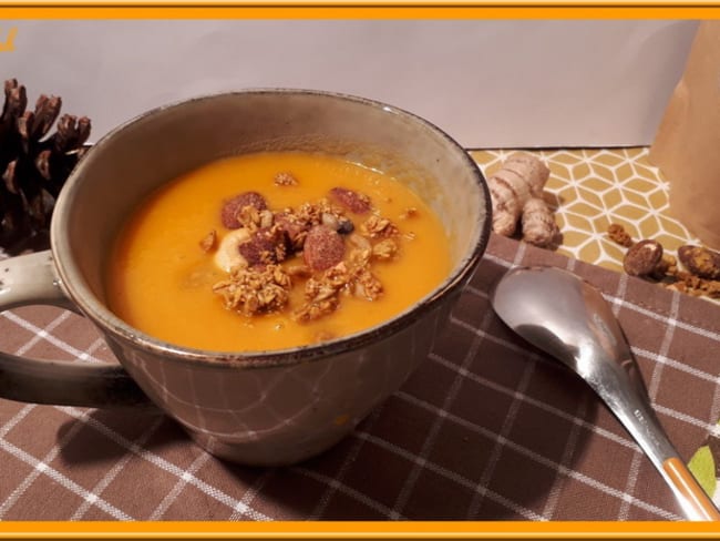 Velouté de carottes, gingembre et lait de coco