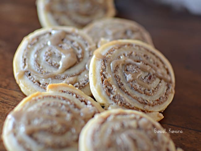 Sablés spirales aux noix de pécan pour les fêtes de fin d'année