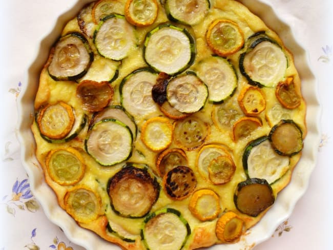 Flan de courgettes multicolore à la feta