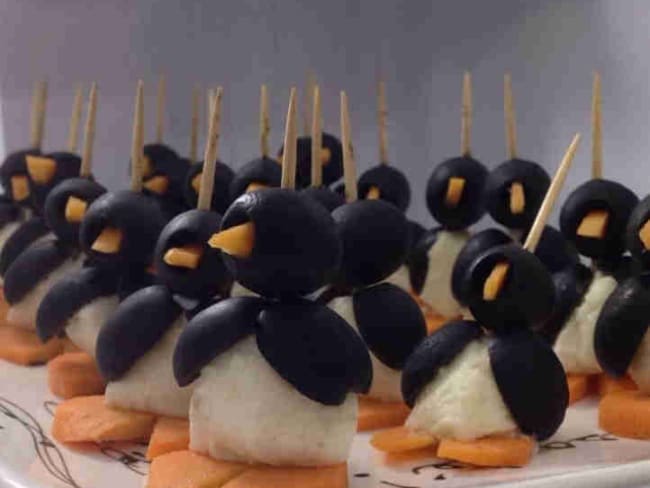 Papa pingouin : des amuse-bouches en forme de pingouins pour les fêtes