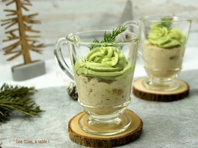 Verrines de crabe à la crème d’avocat pour noël