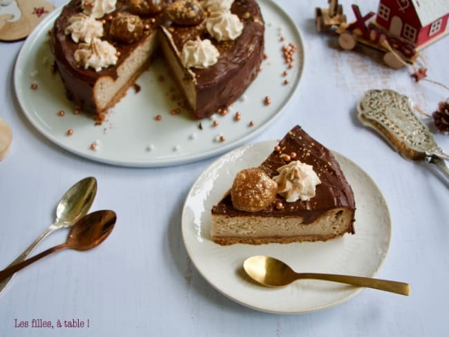 Cheesecake de noël chocolat et marrons glacés