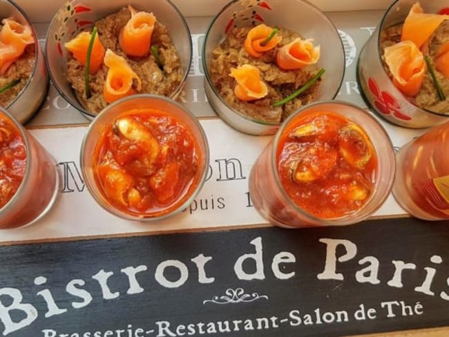 Moules à l'escabèche en verrine