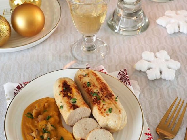 Boudin blanc maison sans boyau à base de blancs de poulet