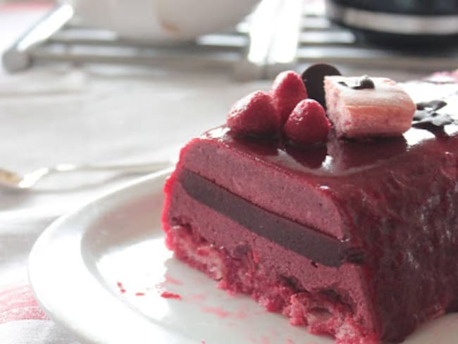 Bûche de noël à la framboise et au vin chaud