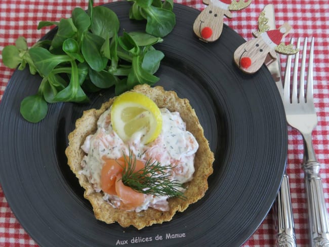 Tartelettes au saumon fumé et crème à  l'aneth