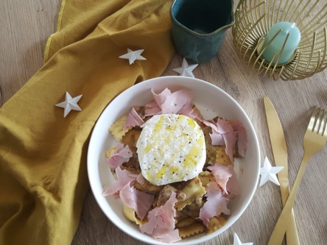 Pâtes sauce aux cèpes et truffes, à la mozza