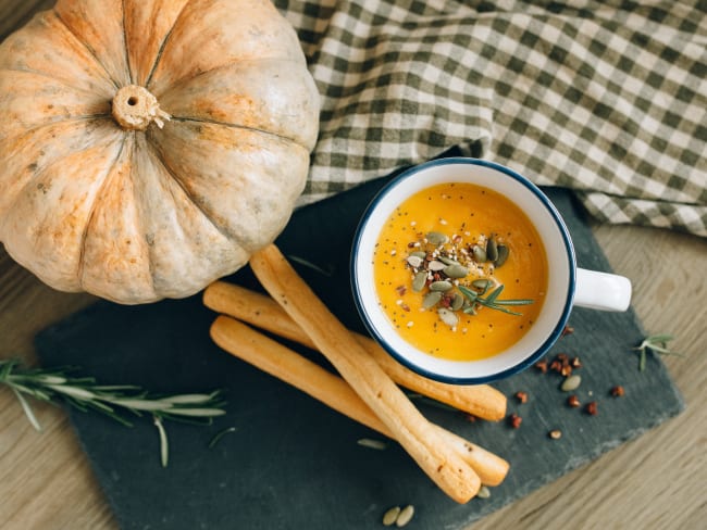 Velouté végétarien de potiron au miel