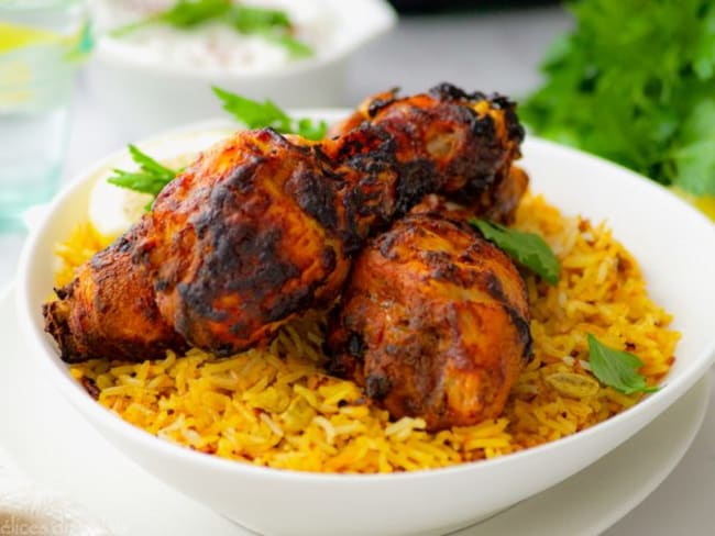 Poulet Tandoori et riz basmati aux épices