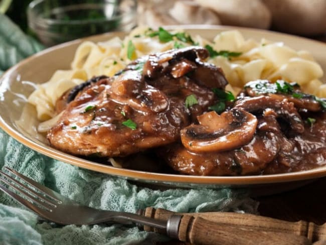 Poulet à la crème de champignons