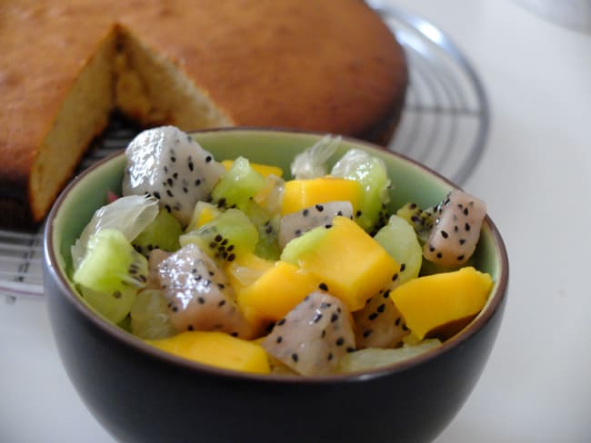 Salade de fruits exotiques au pitaya