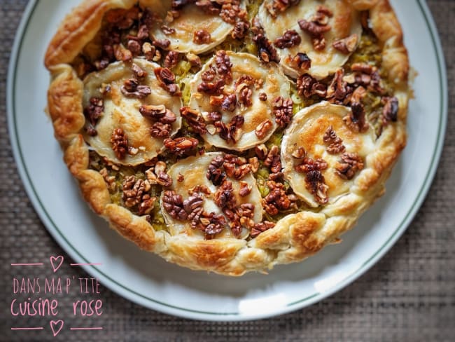 Tarte aux poireaux citronnés, chèvre et noix (au Companion ou non)