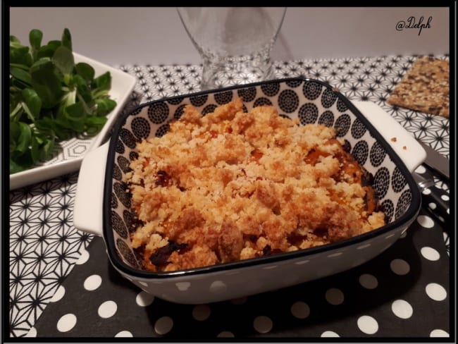 Crumble de butternut, pommes de terre et jambon