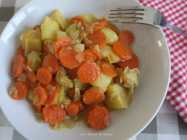 Fondue de poireau aux carottes et pomme de terre
