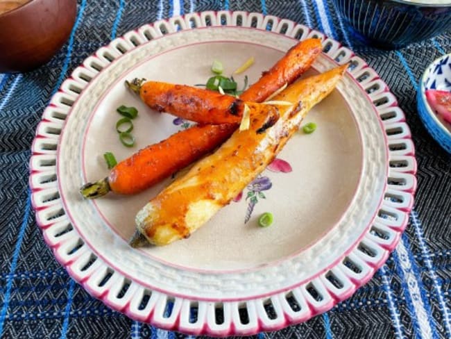 Carottes laquées au miso blanc