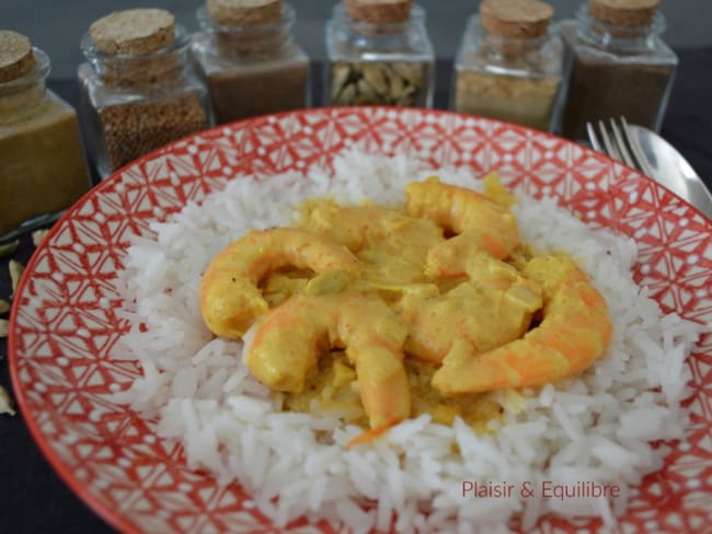 Crevettes shahi korma comme en Inde