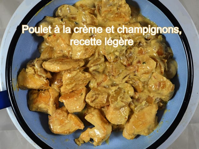 Poulet à la crème et champignons, recette légère