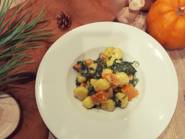 Gnocchis à la butternut, épinards et morbier