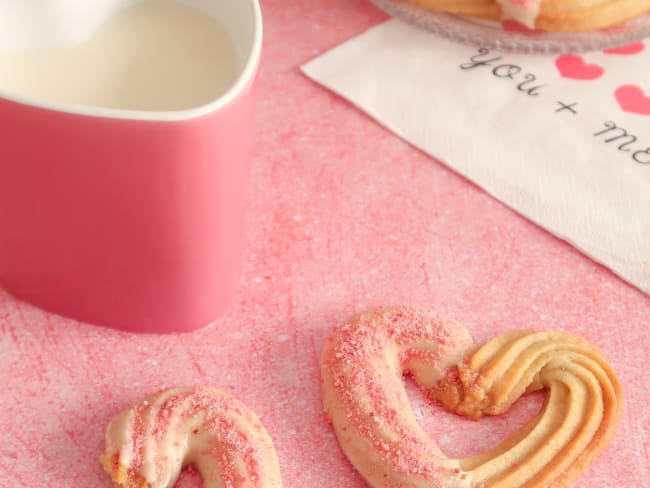 Sablés viennois en forme de coeur pour la saint-valentin