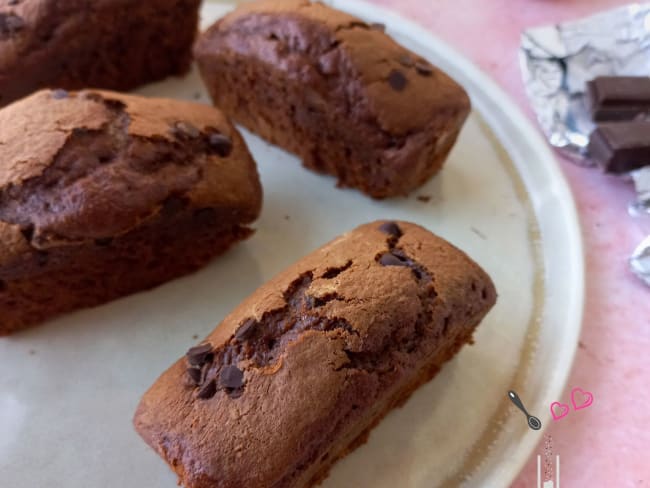 Petits cakes au chocolat au yaourt