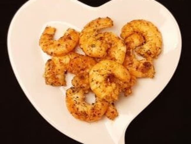 Crevettes au curry en entrée chaude pour la Saint Valentin, Noël ou Pâques