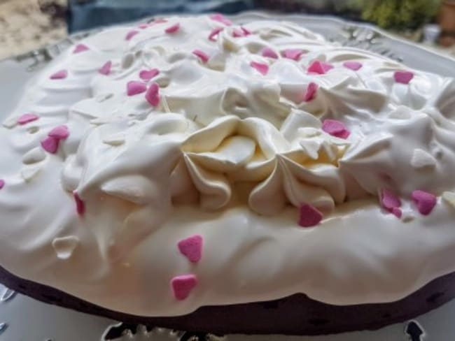 Coeur chocolat et crème de marron pour une desserts de saint-valentin	