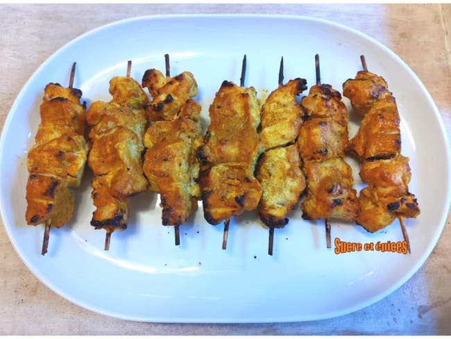 Brochettes de poulet à l'indienne