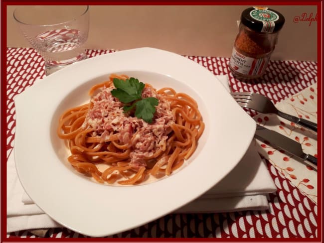 Fettuccine au piment d’Espelette et jambon cru