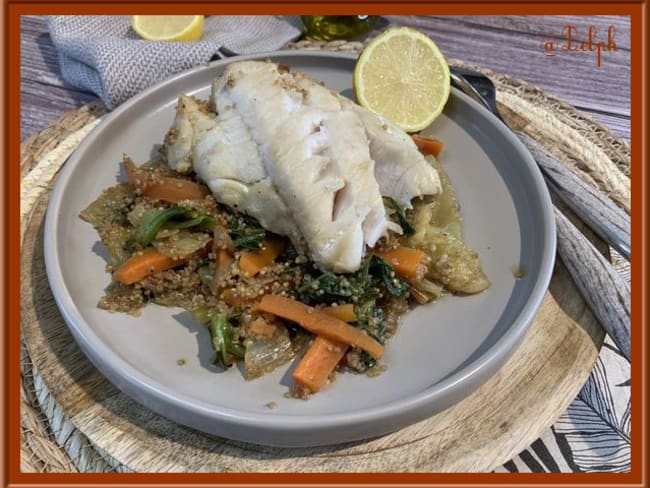 Lieu noir aux légumes et quinoa (poisson)