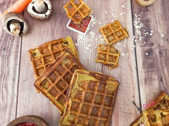 Gaufres healthy aux légumes aux flocons d'avoine