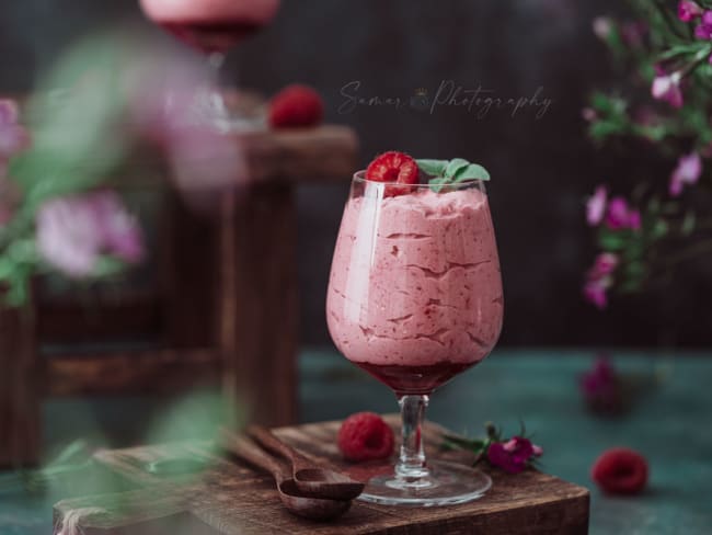 Mousse framboises à la gelatine