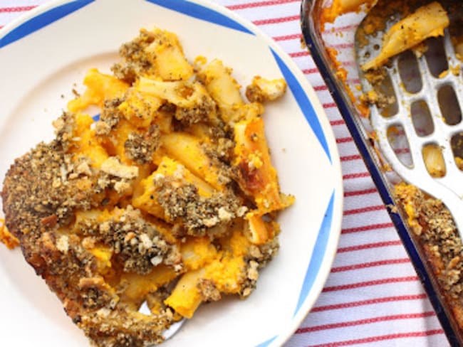 Gratin de pâtes à la courge potimarron et au zaatar