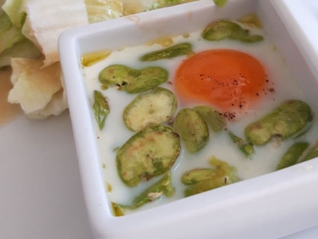 Oeufs cocotte aux fèves