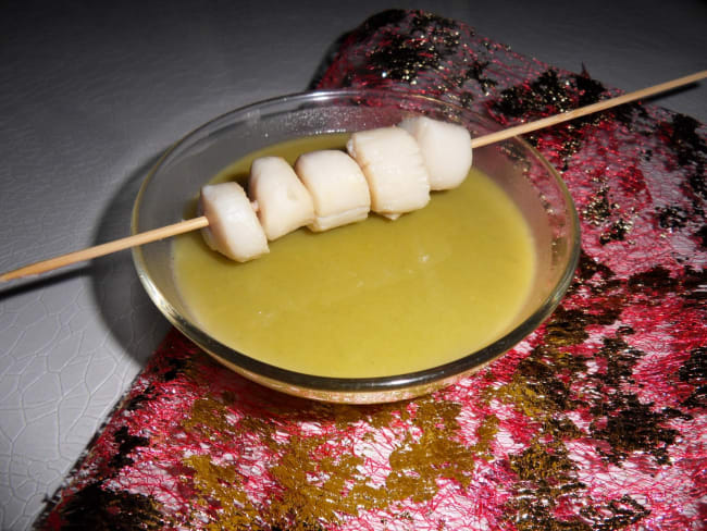 Velouté de potiron et de poireau aux noix de St-Jacques au Cookéo